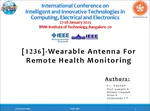 Wearable Antenna for Remote Health Monitoring