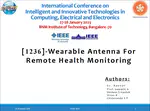Wearable Antenna for Remote Health Monitoring